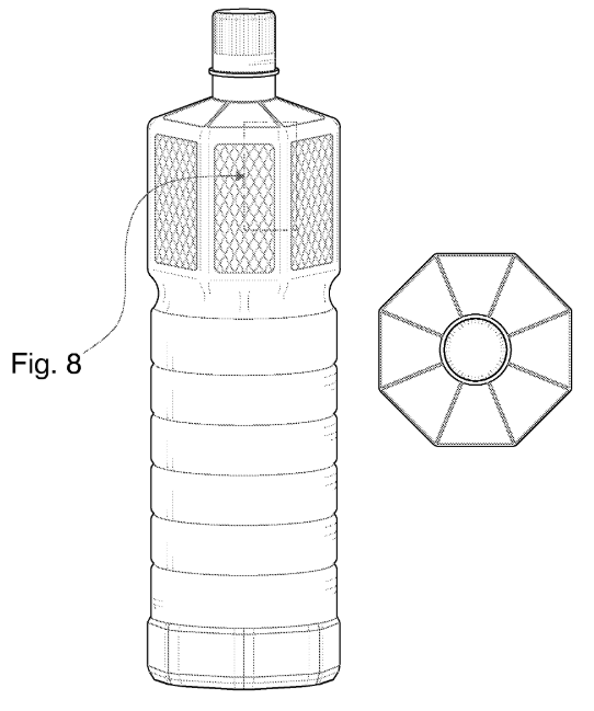 Octagon Bottle Design Patent - USD698254S1 (Design Patent) Patent Illustration Services